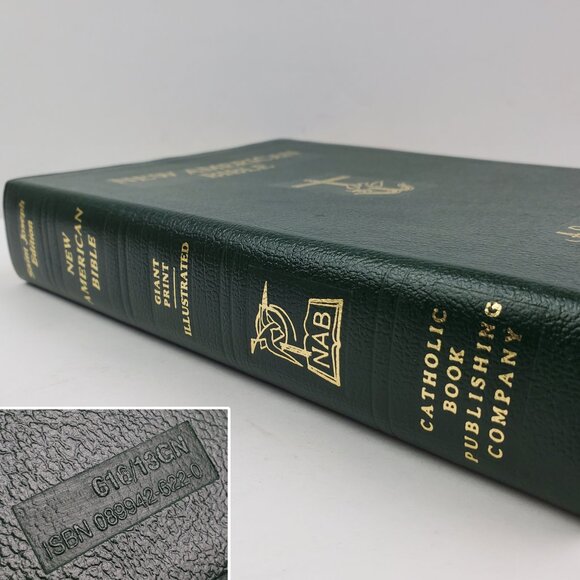 New American Bible Saint Joseph Giant Print Vintage 90s Gold Gilded Unread - Picture 4 of 11